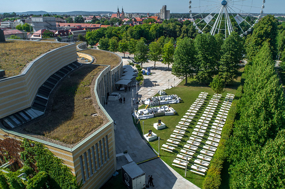 Luftaufnahme: Außenbereich Forum am Schlosspark - Grünfläche
